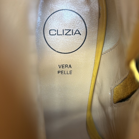 CLIZIA Booties AFRICA YELLOW LEATHER Size 39 Size 8 US - Picture 7 of 15